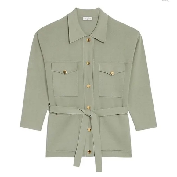 Sandro Sweaters - Sandro Amelie Belted Cardigan, mint green